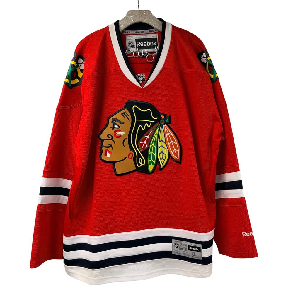 Chicago Blackhawks Hockey Jersey XL Red Reebok NHL V Neck